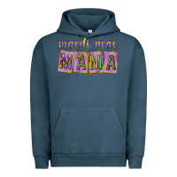 Pigment Midnight Navy Mardi gras mama with beads mother's day Urban Hoodie - HowdyJamesFarm