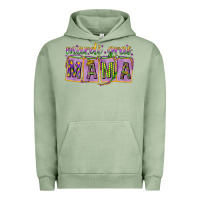 Pigment Oil Green Mardi gras mama with beads mother's day Urban Hoodie - HowdyJamesFarm