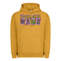Pigment Peanut Butter Mardi gras mama with beads mother's day Urban Hoodie - HowdyJamesFarm