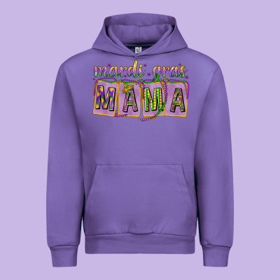 Mardi Gras Mama With Beads Mother's Day Urban Hoodie Designed By Howdyjamesfarm