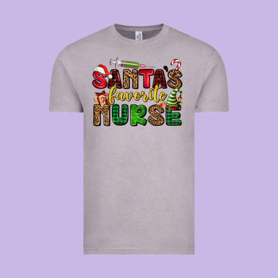 Santas Favorite Nurse Vintage Tee Designed By Adodesignshop