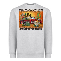 Heather Grey western gnome truck Heavyweight Sweatshirt - BarkalooDesign