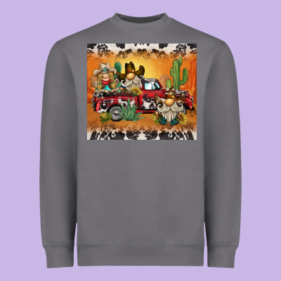 Western Gnome Truck Heavyweight Sweatshirt Designed By Barkaloodesign