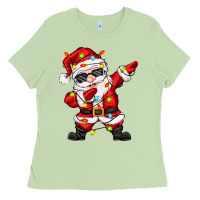 Matcha dabbing santa with christmas lights Ladies Tee - Zillion Design Studio