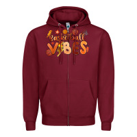 Burgundy basketball vibes Zipper Hoodie - MaliasSmallBusiness
