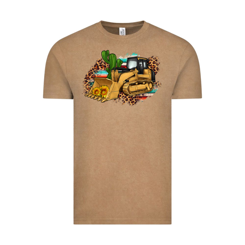 Bulldozer Leopard Cactus Sunflower Vintage Tee by Artiststas | Teevron