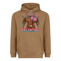 Toasted Coconut hello valentine highland cow Heavyweight Hoodie - RanaPortraitStore
