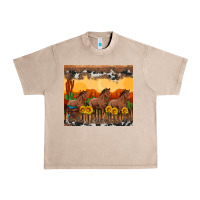 French Oak western horses and  sunset with sunflowers Urban Heavy Tee - Artiststas