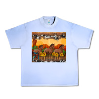 Grape Ice western horses and  sunset with sunflowers Urban Heavy Tee - Artiststas