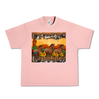Salmon western horses and  sunset with sunflowers Urban Heavy Tee - Artiststas