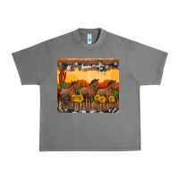 Tornado western horses and  sunset with sunflowers Urban Heavy Tee - Artiststas