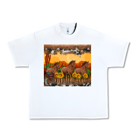 White western horses and  sunset with sunflowers Urban Heavy Tee - Artiststas