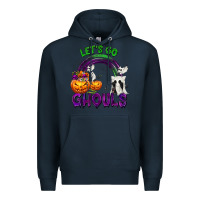 Navy Let's Go Ghouls Premium Hoodie - texasbilliewilder