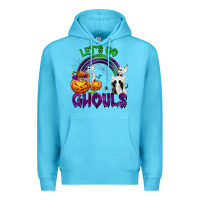 Ocean Blue Let's Go Ghouls Premium Hoodie - texasbilliewilder