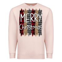 Pale Pink Merry Christmas Leopard Premium Sweatshirt - Bettercallsaul