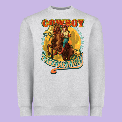 Cowboy Take Me Away Heavyweight Sweatshirt Designed By Nancycooperartshop