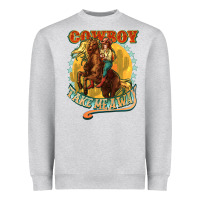 Heather Grey cowboy take me away Heavyweight Sweatshirt - NancyCooperArtShop