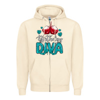 Sandshell birthday diva turquoise Zipper Hoodie - MaliasSmallBusiness