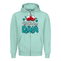 Birthday Diva Turquoise Zipper Hoodie | Teevron
