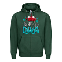 Sports Green birthday diva turquoise Zipper Hoodie - MaliasSmallBusiness