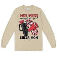 Mushroom hot mess always stressed cheer mom Long Sleeve Tee - MaliasSmallBusiness
