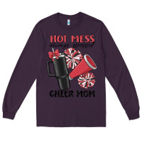 Plum hot mess always stressed cheer mom Long Sleeve Tee - MaliasSmallBusiness