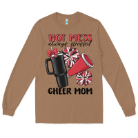 Toasted Coconut hot mess always stressed cheer mom Long Sleeve Tee - MaliasSmallBusiness