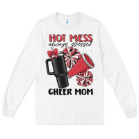 White hot mess always stressed cheer mom Long Sleeve Tee - MaliasSmallBusiness