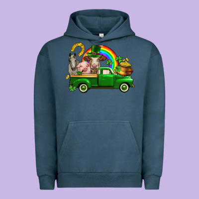 St. Patrick's Day Farm Animals Urban Hoodie Designed By Cowgirlartshop