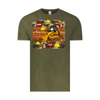 Vintage Olive bulldozer camouflage tumbler Vintage Tee - Artiststas