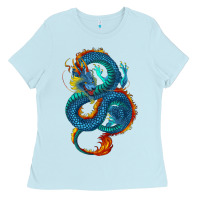 Baby Blue blue dragon Ladies Tee - RanaPortraitStore