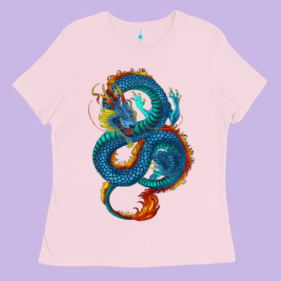 Blue Dragon Ladies Tee Designed By Ranaportraitstore