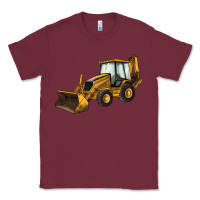 Burgundy Backhoe Loader Truck Classic Tee - LillyAllenDesigns