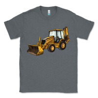 Charcoal Heather Backhoe Loader Truck Classic Tee - LillyAllenDesigns