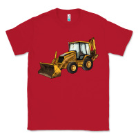 Red Backhoe Loader Truck Classic Tee - LillyAllenDesigns