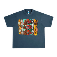 Midnight Navy western horses roses and bullskulls wıth cowhide amd serape brushstro Urban Heavy Tee - Artiststas