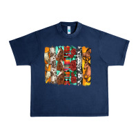 Navy western horses roses and bullskulls wıth cowhide amd serape brushstro Urban Heavy Tee - Artiststas
