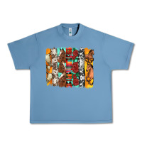 Pebble Blue western horses roses and bullskulls wıth cowhide amd serape brushstro Urban Heavy Tee - Artiststas