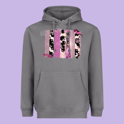 Purple Glitter Cowhide Pattern Brushstrokes Heavyweight Hoodie Designed By Bettercallsaul