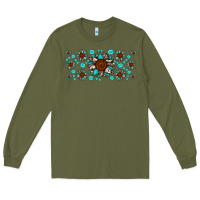 Army Green cowhide leopard sunflower gemstone Long Sleeve Tee - JahusDesignShop