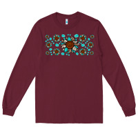 Burgundy cowhide leopard sunflower gemstone Long Sleeve Tee - JahusDesignShop