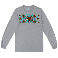 Heather Grey cowhide leopard sunflower gemstone Long Sleeve Tee - JahusDesignShop