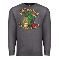 Charcoal Heather Merry Christmas Cactus Premium Sweatshirt - Bettercallsaul