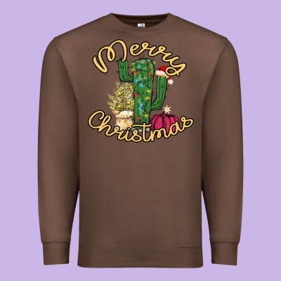 Merry Christmas Cactus Premium Sweatshirt Designed By Bettercallsaul
