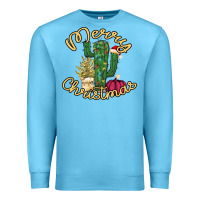 Ocean Blue Merry Christmas Cactus Premium Sweatshirt - Bettercallsaul