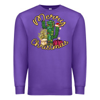 Purple Merry Christmas Cactus Premium Sweatshirt - Bettercallsaul