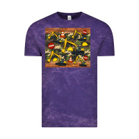 Cloud Purple excavator camouflage Vintage Tee - Artiststas