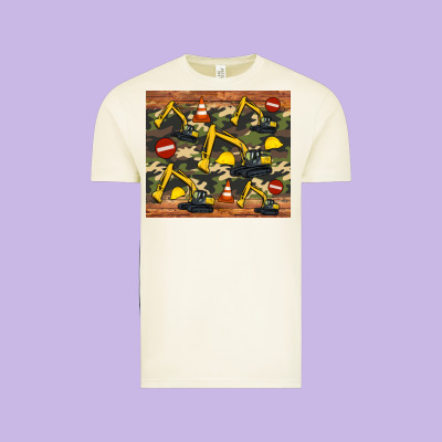 Excavator Camouflage Vintage Tee Designed By Artiststas