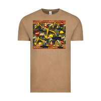 Vintage Coffee excavator camouflage Vintage Tee - Artiststas