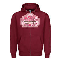 Burgundy santas hot chocolate Zipper Hoodie - MaliasSmallBusiness